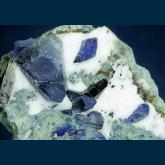 DGM-01 Benitoite with Neptunite from Dallas Gem Mine, New Idria District, Diablo Range, San Benito Co., California, USA