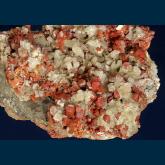 MMH-06 Vanadinite and Calcite from Old Yuma Mine, Amole District, Jaynes, Tucson Mts., Pima County, Arizona, USA