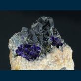 RG0832 Azurite on Quartz from Ajo District, Pima County, Arizona, USA