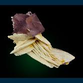 Fluorite on Barite