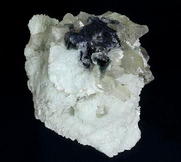 ST103 Albite ( v. Cleavlandite ) with Elbaite and Quartz from Stewart Mine, Pala District, San Diego County, California, USA