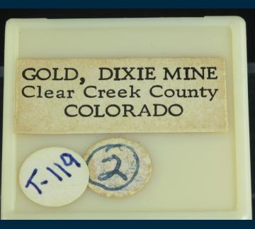 T-119 Gold from Dixie Mine, Lamartine District, Clear Creek Co., Colorado, USA