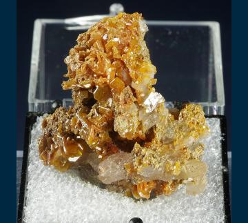 T-239 Wulfenite with Calcite from Erupcion/Ahumada Mine, Los Lamentos District, Sierra de Los Lamentos, Municipio de Ahumada, Chihuahua, Mexico