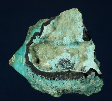 RG0496 Cerussite on Chrysocolla from 79 Mine, Banner District, Dripping Springs Mts., Gila County, Arizona, USA