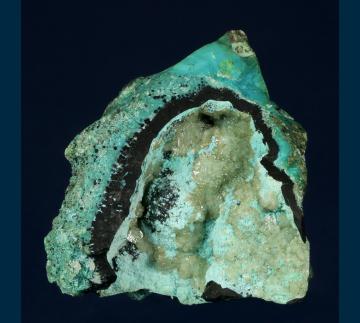 RG0496 Cerussite on Chrysocolla from 79 Mine, Banner District, Dripping Springs Mts., Gila County, Arizona, USA