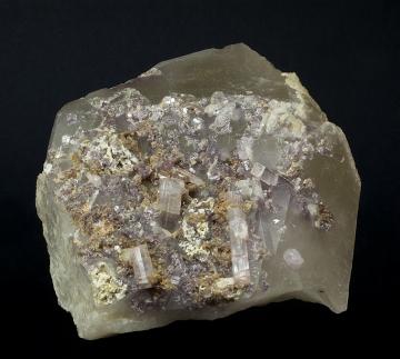 ST104 Elbaite with Lepidolite on Quartz from Stewart Mine, Pala District, San Diego County, California, USA