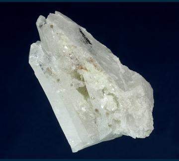 VGZ1 Zunyite on Quartz from Veta Grande claim, Middle Camp-Oro Fino District, Dome Rock Mts, La Paz Co., Arizona, USA