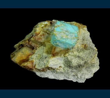 ACM483 Turquoise (pseudo Aquamarine) from Apache Canyon Mines, Halloran Springs District, Turquoise Mts, San Bernardino Co., California, USA